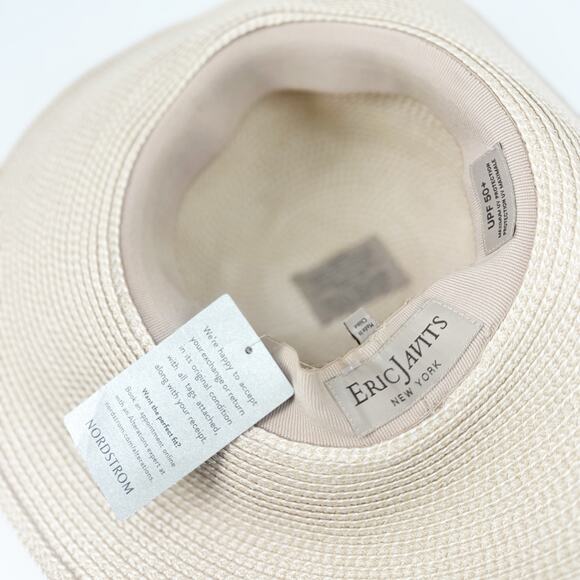 ERIC JAVITS Hampton Sun Straw Hat Beige Cream One Size NWT - Picture 8 of 12